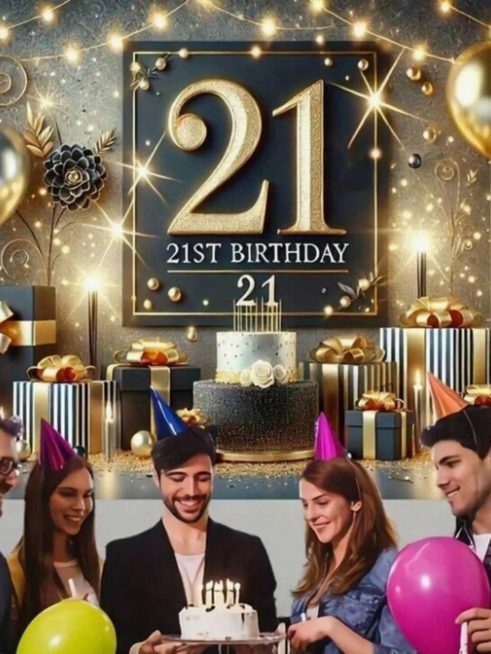 150 in * 70 in Birthday banner: 21 st birthday, humongous size and in multi colo